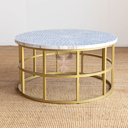 Coffee Table Mother of Pearl Round Design