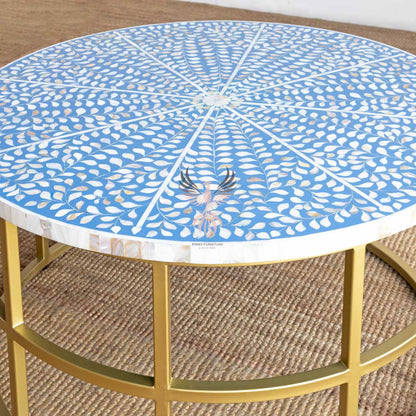 Coffee Table Mother of Pearl Round Design
