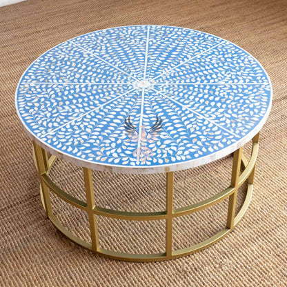 Coffee Table Mother of Pearl Round Design