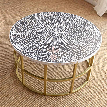 Coffee Table Mother of Pearl Round Design