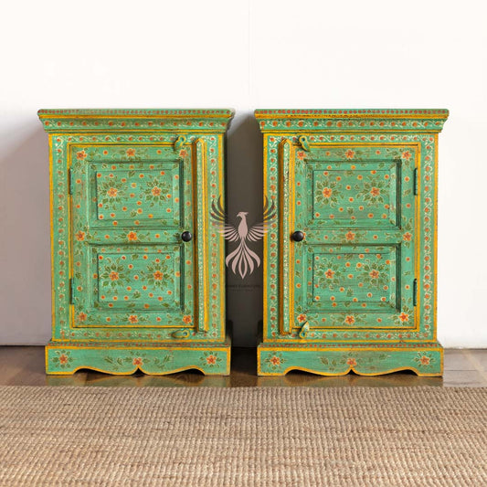 Bedside Table Painted Set of 2