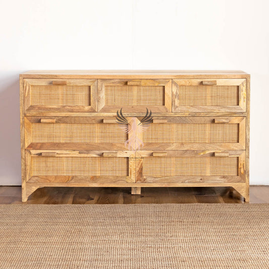 Chest of Drawers Rattan Design