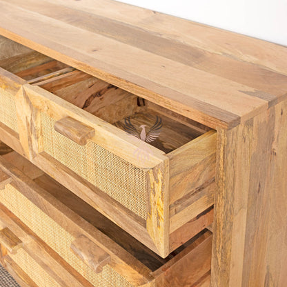 Chest of Drawers Rattan Design