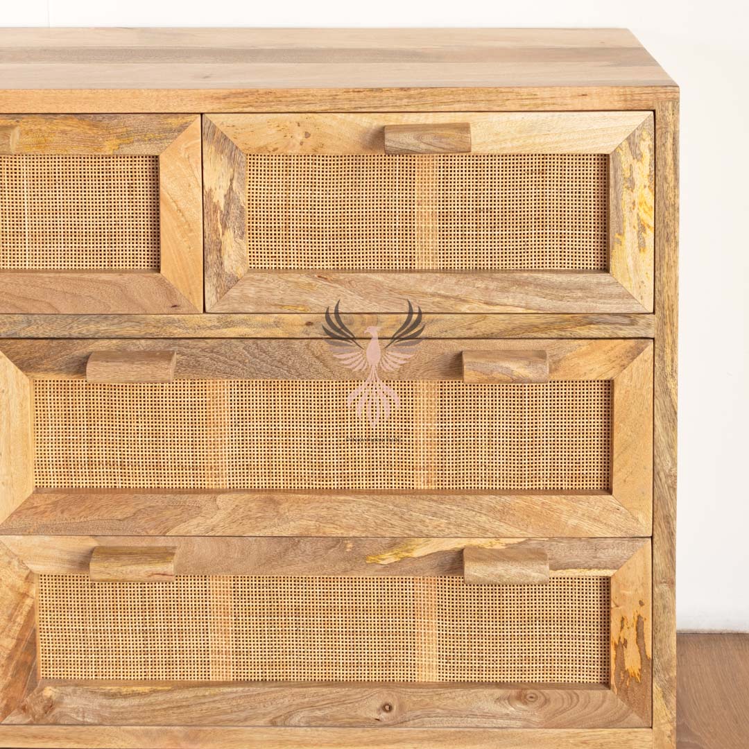 Chest of Drawers Rattan Design