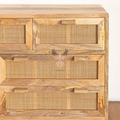 Chest of Drawers Rattan Design