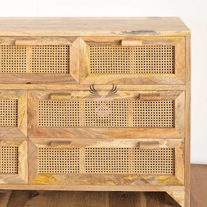 Chest of Drawers Rattan Design
