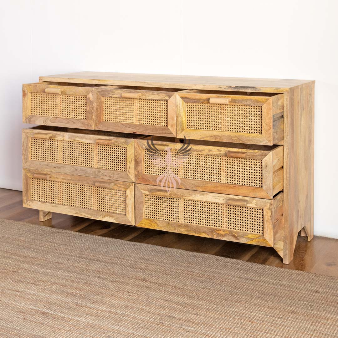 Chest of Drawers Rattan Design