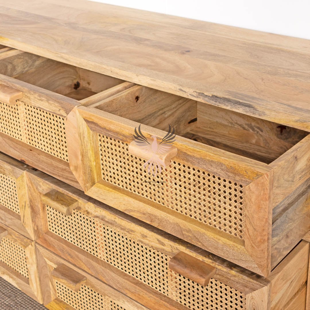 Chest of Drawers Rattan Design
