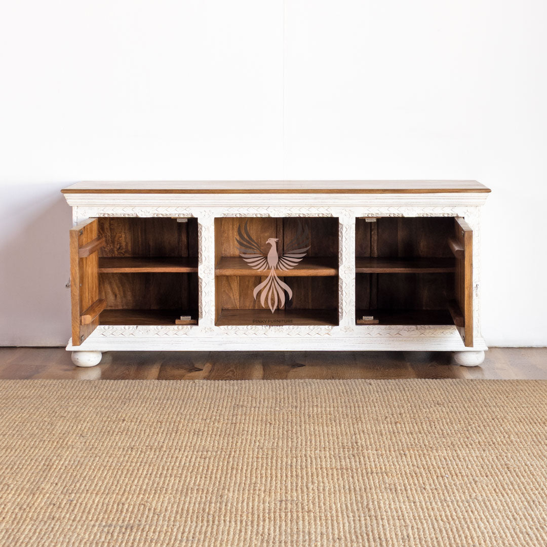 TV Cabinet – Bold Vintage Design with Ornate Hand-Carved Detailing