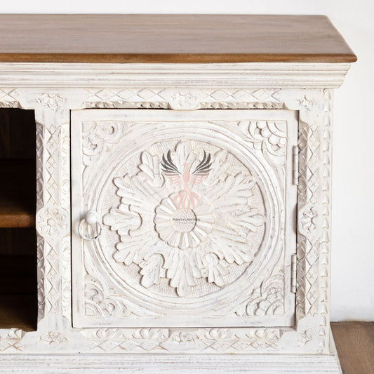TV Cabinet – Bold Vintage Design with Ornate Hand-Carved Detailing