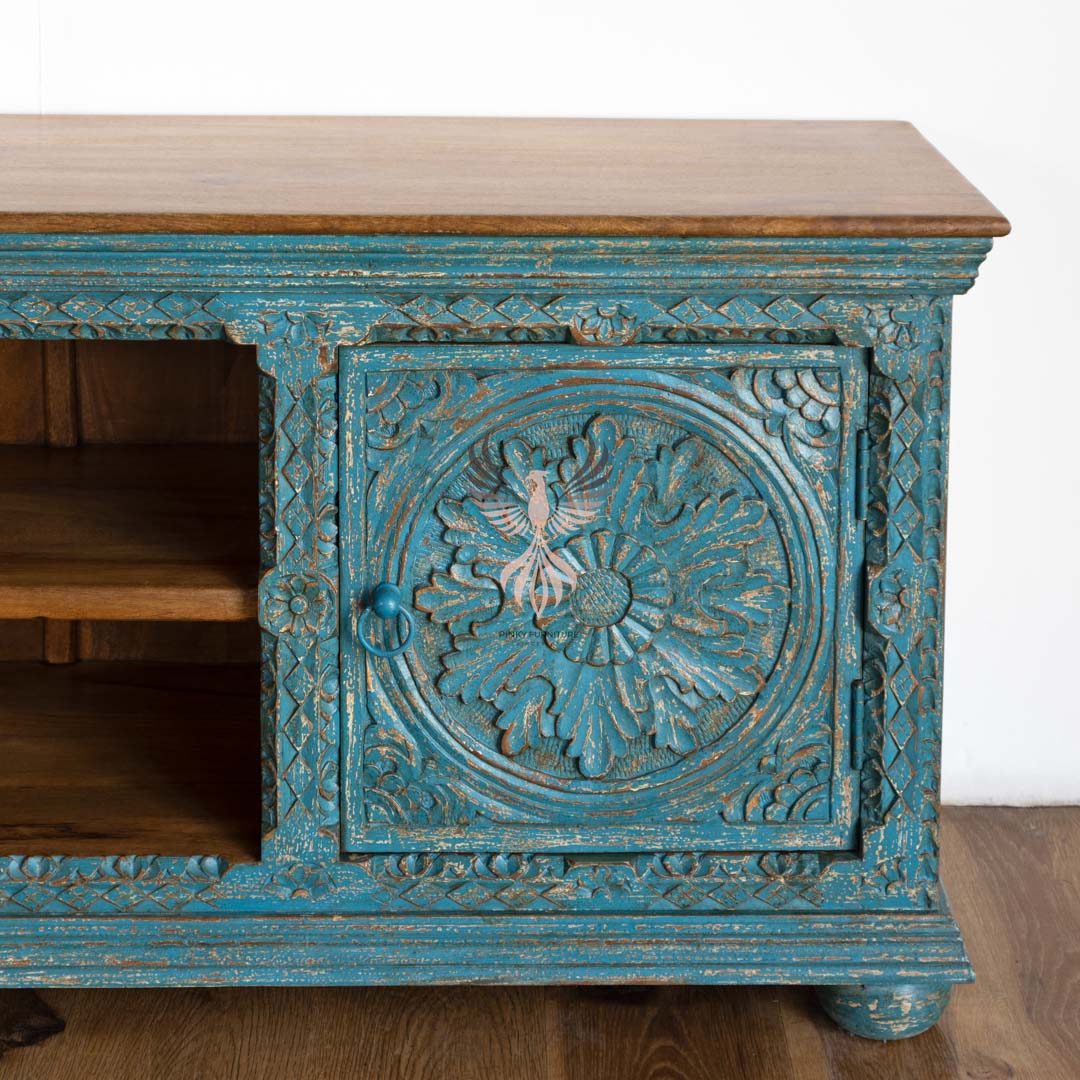 TV Cabinet – Bold Vintage Design with Ornate Hand-Carved Detailing
