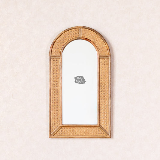 Mirror Frame Rattan Arched Design