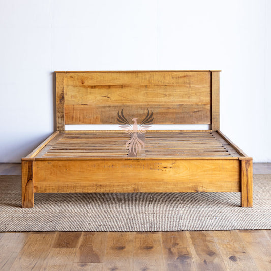 Bed Solid Mango Wood Carved Design