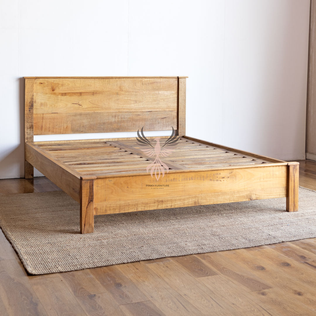 Bed Solid Mango Wood Carved Design