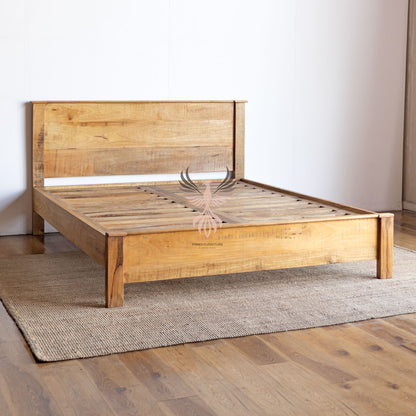 Bed Solid Mango Wood Carved Design