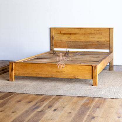 Bed Solid Mango Wood Carved Design