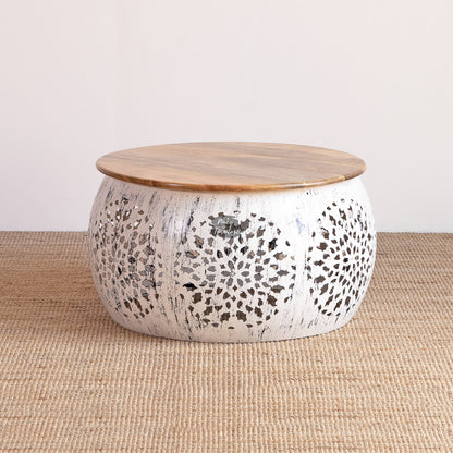 Coffee Table Round Shabby Chic Design