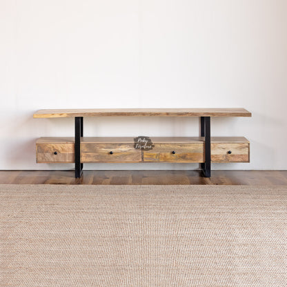TV Cabinet Mango Live Edge – A Bold Fusion of Nature and Industrial Style