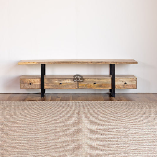 TV Cabinet Mango Live Edge – A Bold Fusion of Nature and Industrial Style