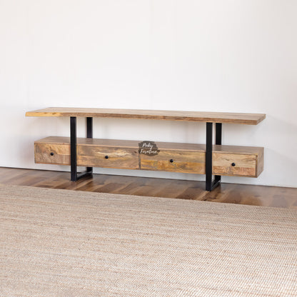 TV Cabinet Mango Live Edge – A Bold Fusion of Nature and Industrial Style