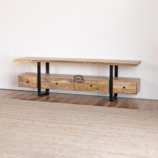 TV Cabinet Mango Live Edge – A Bold Fusion of Nature and Industrial Style