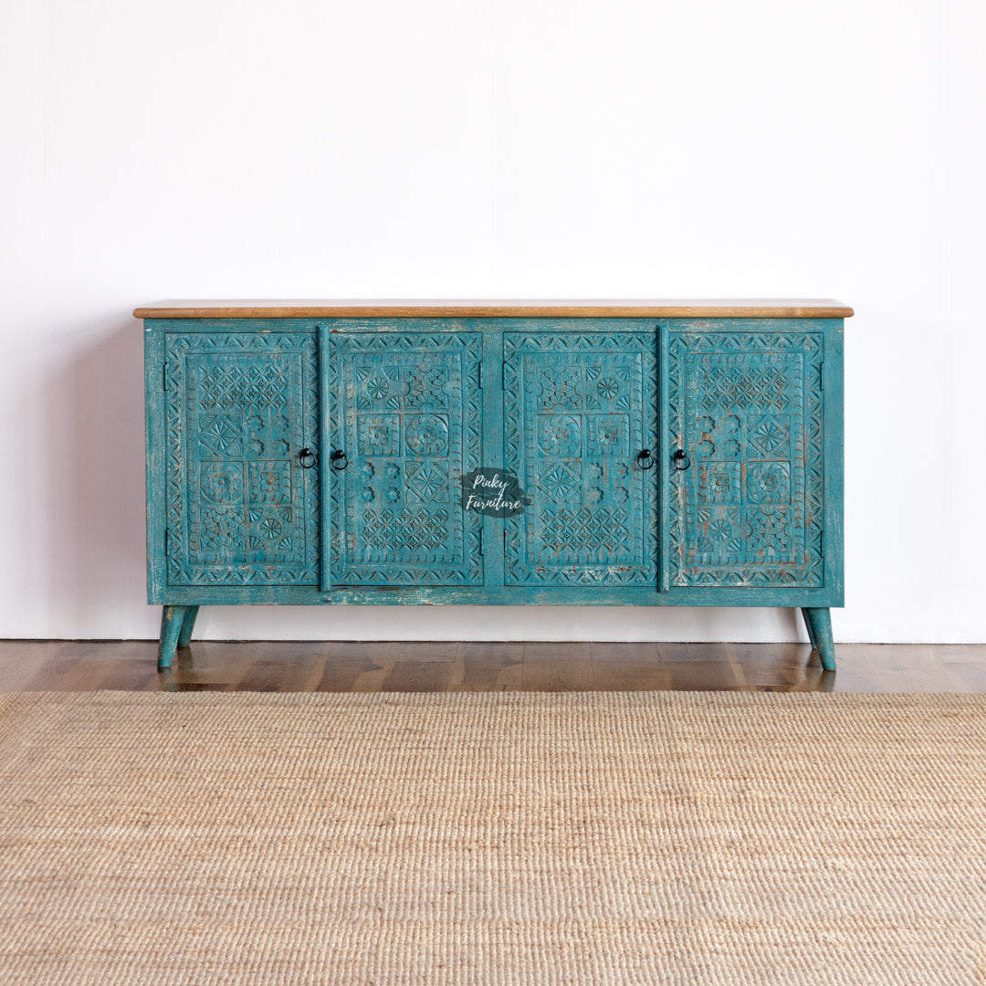 Wooden Sideboard Carved Door