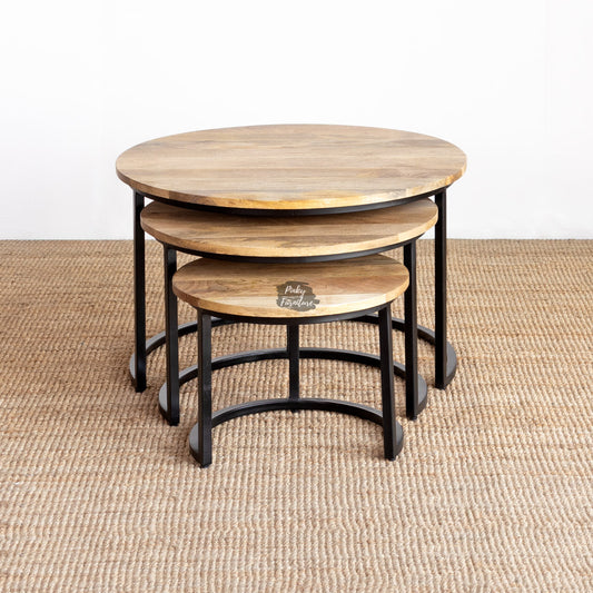 Side Table Round Set of 3