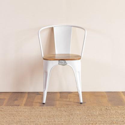 Dining Arm Chair Iron and Wood Design