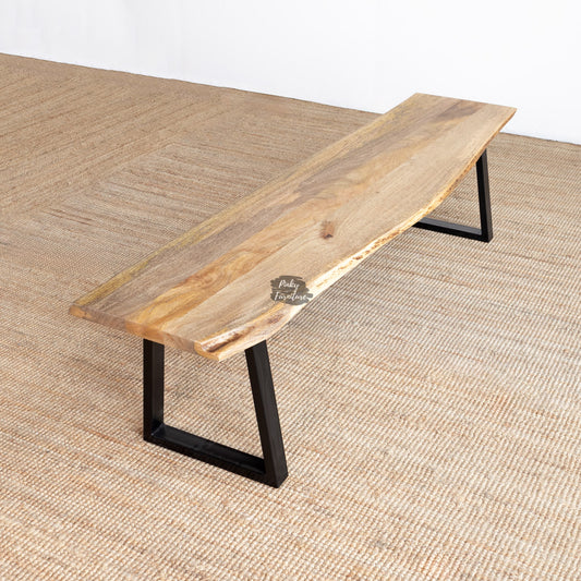 Dining Bench Mango Wood with Live Edge