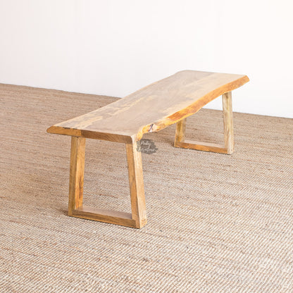 Dining Bench Mango Wood with Live Edge