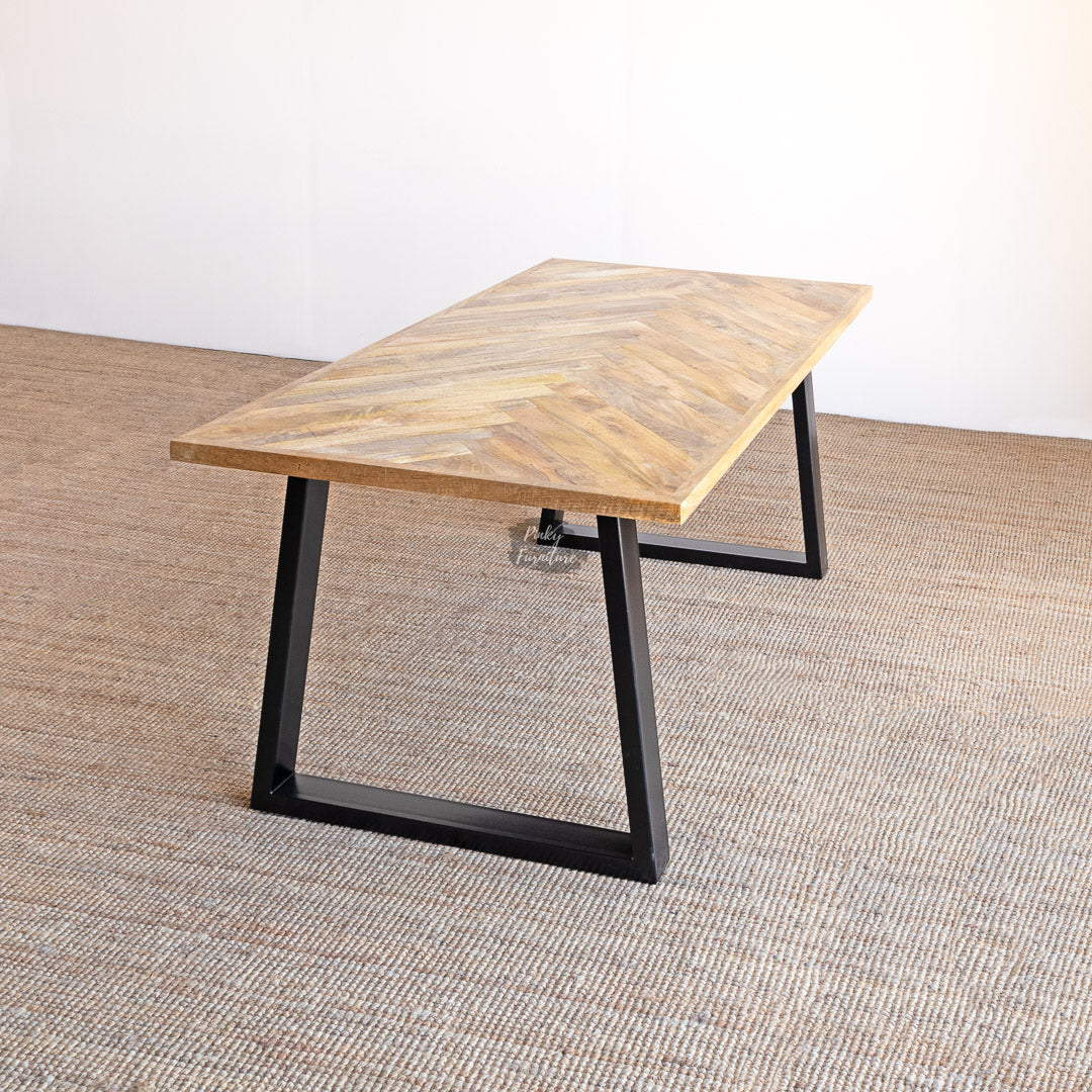 Dining Table Herringbone Design