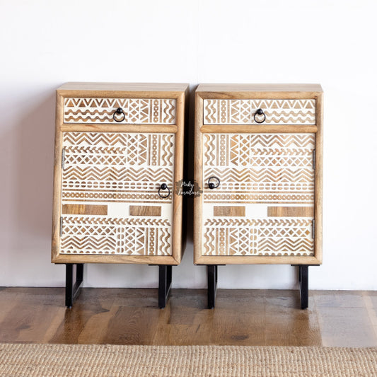 Bedside Tables CNC Design Set of 2