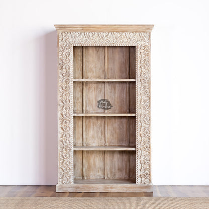 Bookshelf Carved Limewash Color – AB24OC-3-12