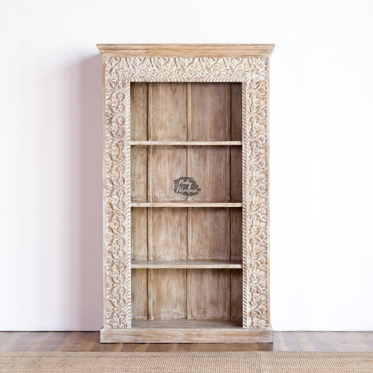 Bookshelf Carved Limewash Color – AB24OC-3-12