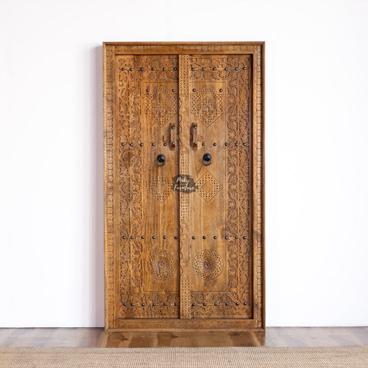 Door Carved without Frame