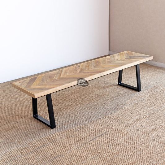 Bench Herringbone Design AB24NV-1-23 – Contemporary Craftsmanship Meets