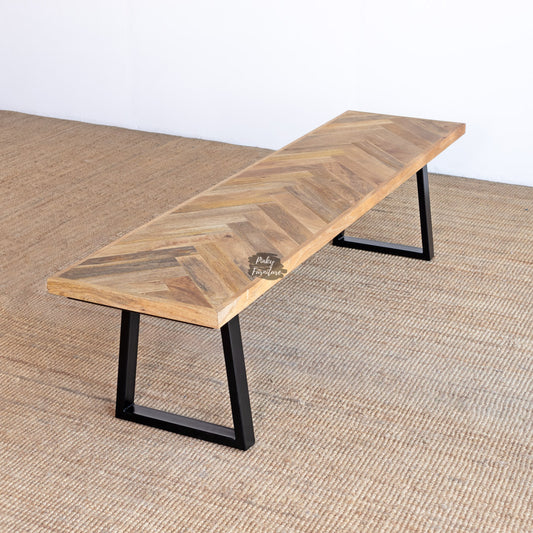 Bench Herringbone Design AB24NV-1-23 – Contemporary Craftsmanship Meets