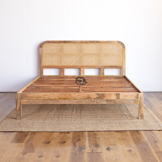 Bed Rattan Headboard Design