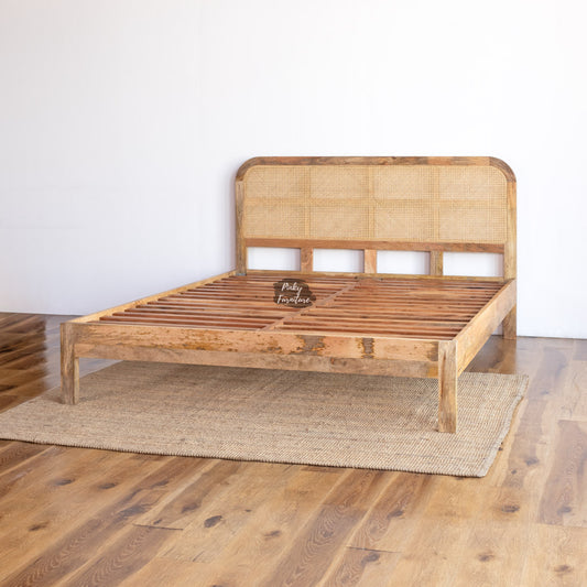 Bed Rattan Headboard Design