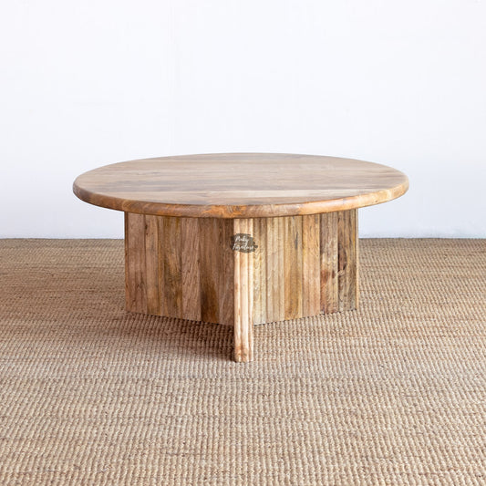 Coffee Table Ribbed Modern Organic Design