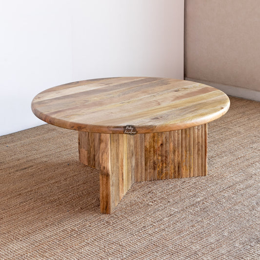 Coffee Table Ribbed Modern Organic Design