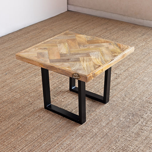 Side Table Herringbone Design