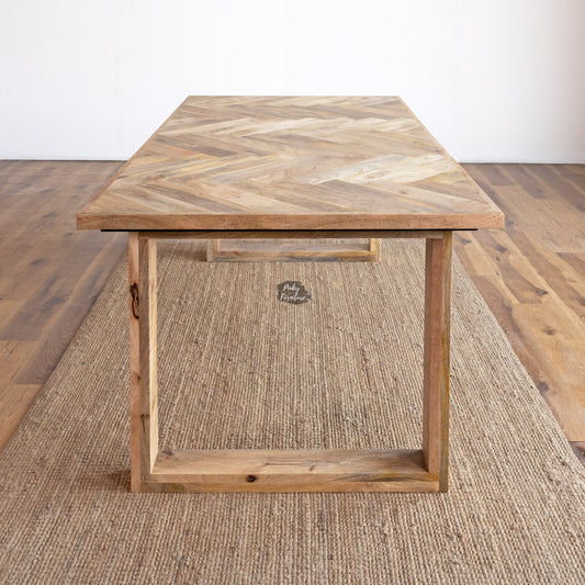 Dining Table Herringbone Design